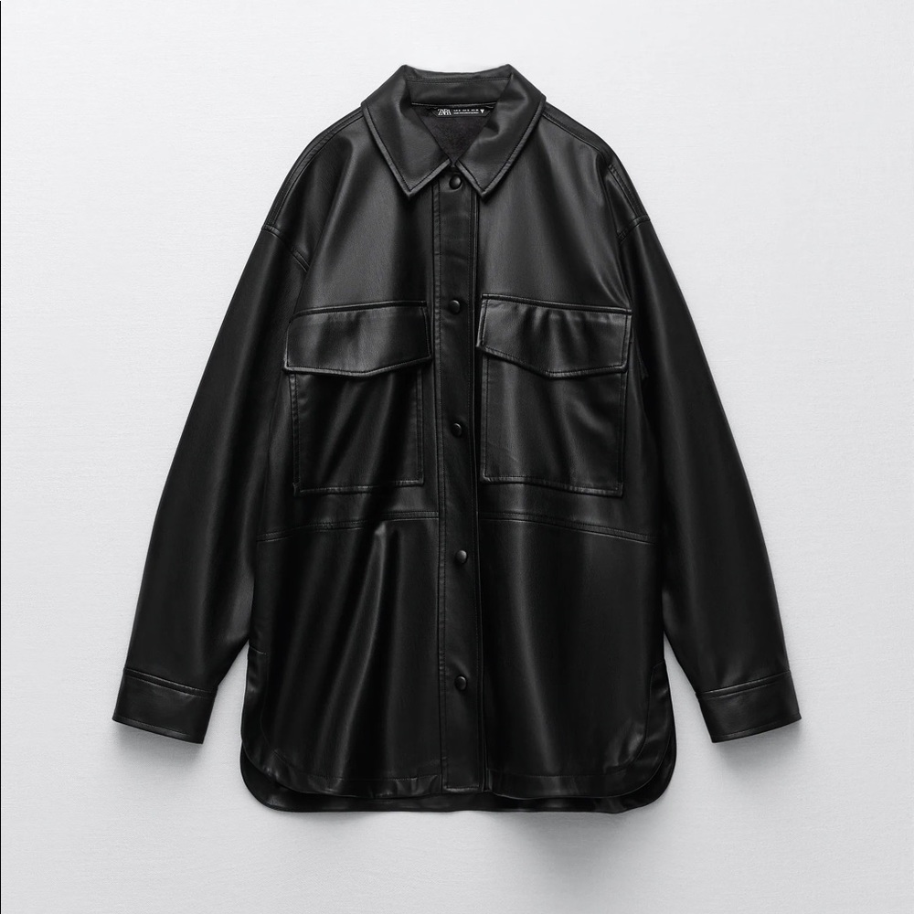 Zara Faux Leather Overshirt